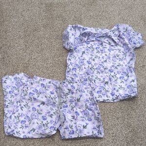 Sleepyheads Size Large Cotton Floral Pajamas Lightweight